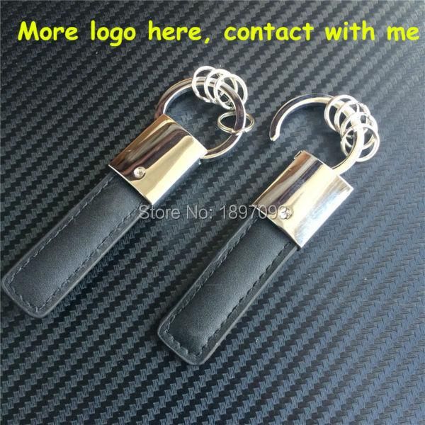 

keychains 100pcs good quality alloy leather metal car auto logo badge emblem key ring chain keychain varied for your choice, Silver