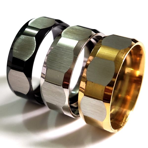 30 Stück Matte Oberfläche 8 mm Männer Frauen Edelstahl Ring Gold Silber Schwarz Top Mix Bequemer Mann Ring Einzigartiges Design Schmuck