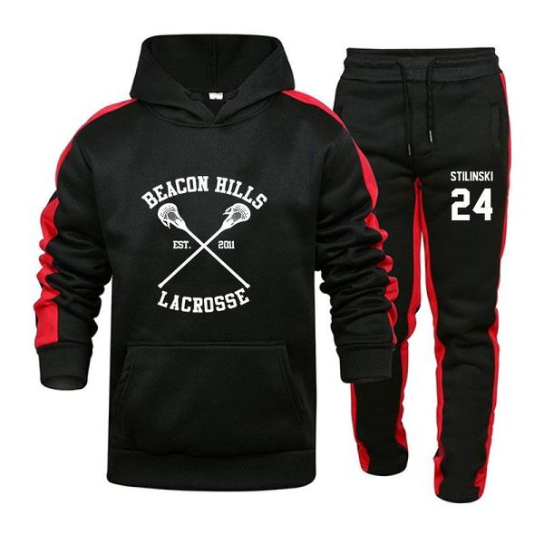 

men's hoodies & sweatshirts autumn winter sets hoodie+pants pieces casual tracksuit male sportswear gym clothing sweat suit, Black