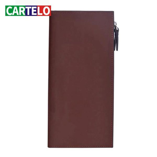 

wallet men's small handbags casual retro long multi-card bit frosted leather wallets, Red;black