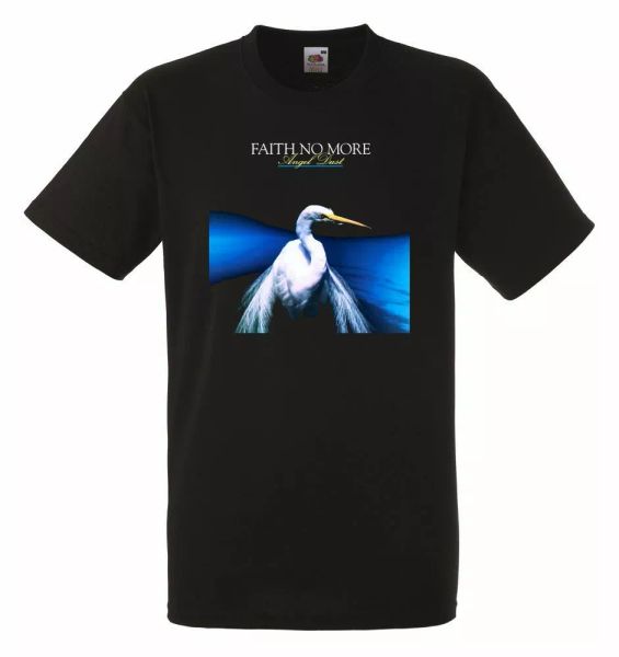 

faith no more angel dust black mens t-shirt men rock band tee shirt, White;black