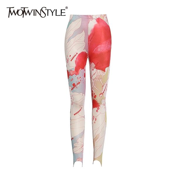 Drucken Patchwork Bleistift Hosen Für Frauen Hohe Taille Streetwear Dünne Hosen Weibliche Sommer Mode Stil 210521