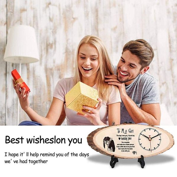 

decorative wooden alarm clock non ticking desk& wall ornament gift for valentine's day adults teens dtt88 other clocks accessories