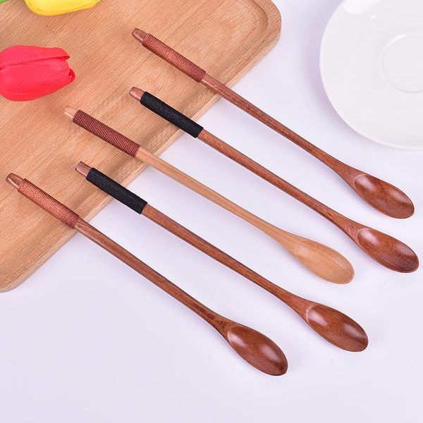 

spoons wooden kids spoon wood rice soup dessert coffee tea tableware large long handled