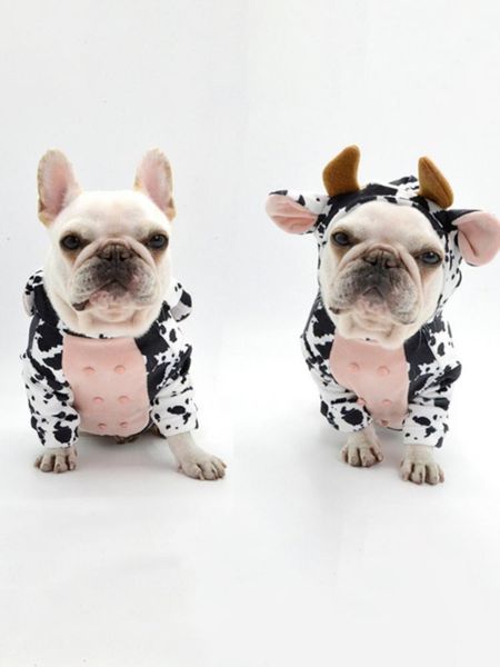 

cat costumes pet clothes dog hooded cute cow winter warm coats halloween party costume chihuahua yorkshire outfits