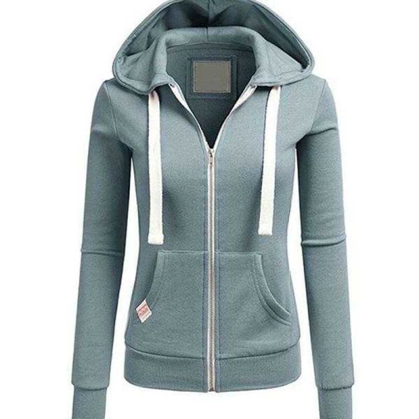 

fashion hoodies 2021 coat and sweater zipper cotton women's straight, Black