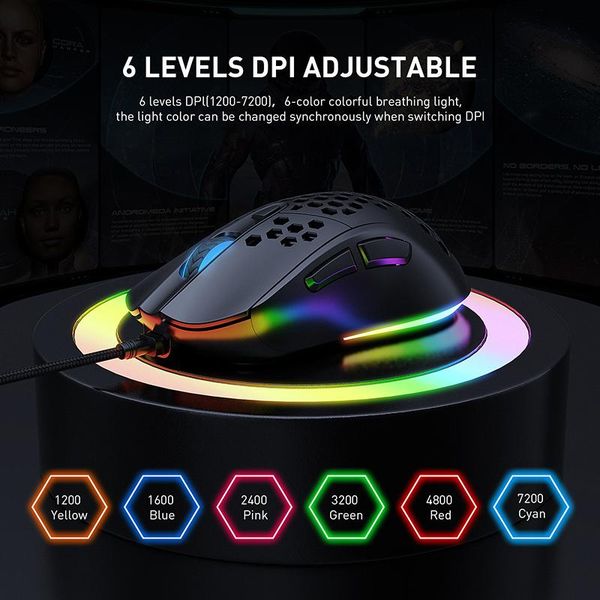 

mice mini gaming mouse high-end optical professional with 6 bright colors led backlit and ergonomics design for pc lapto