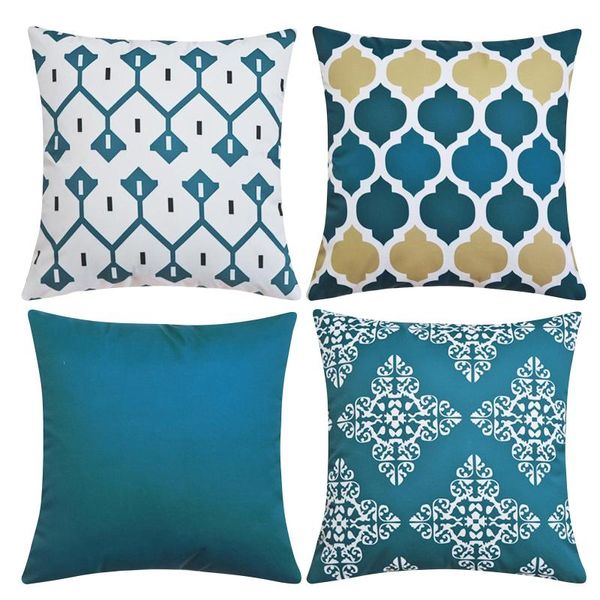 

cushion/decorative pillow 4pc geometric cushion cover polycotton geometry home decor sofa abstract case 45cm x funda cojin