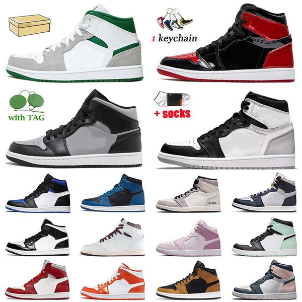 

selling 1 1s basketball shoes patent bred stage haze mens women jumpman high og trainers mid grey pine green rebellionaire university blue d