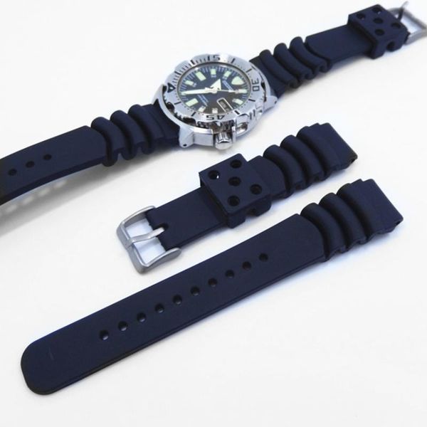 

watch bands accessories silicone strap for dive with water ghost dal0bp skx007 srpa21j1 18mm 20mm 22mm 24mm sports, Black;brown