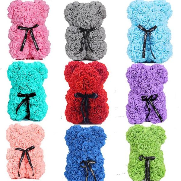 Nuovo regalo di San Valentino Pe Toys Rose Bear ripiegati di orsacchiotto romantico orsacchiotto di orsacchiotto grazioso ragazza per ragazze ragazze regali