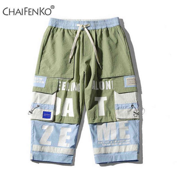 

chaifenko summer fashion men shorts 2020 new motion casual shorts mens hip hop streetwear harajuku pocket tooling shorts g1209, White;black