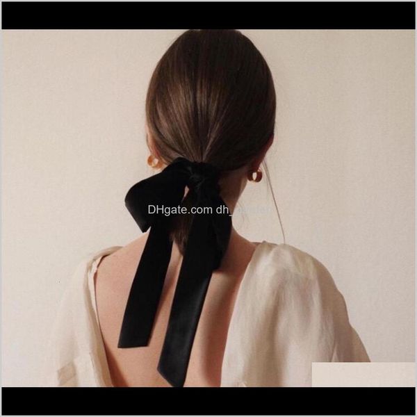 

headbands hair jewelry korean hairpin with black veet bow ribbon drop delivery 2021 guf7d, Silver