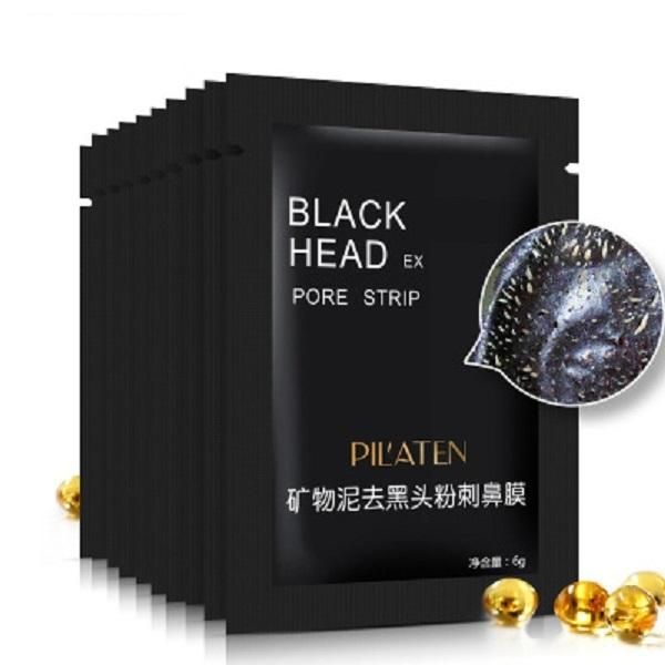 Alta marca Aspirazione Maschera nera Cura del viso Pulizia Naso Rimozione di comedone Maschere Peeling Pulizia profonda Testa nera EX Pore Strip Estrattore di brufoli Acne Fango minerale