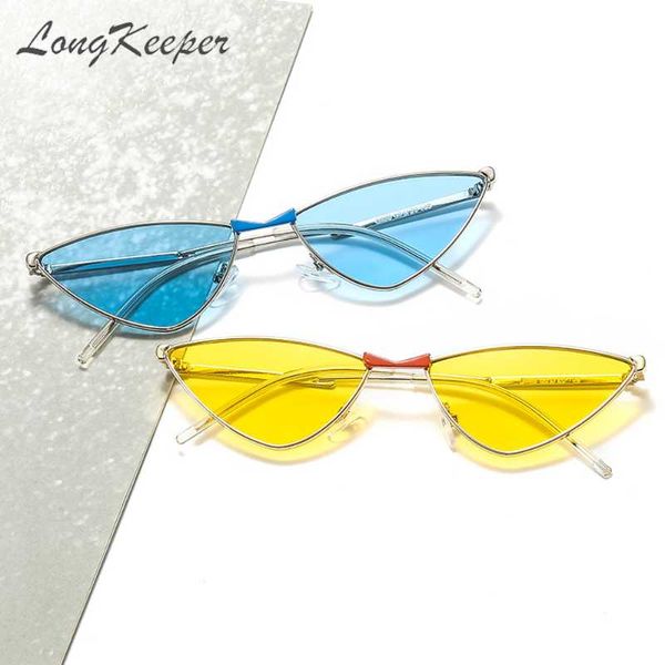 

longkeeper fashion vintage ladies cat eye sunglasses women brand designer metal luxury ocean lens sun glasses female uv400, White;black