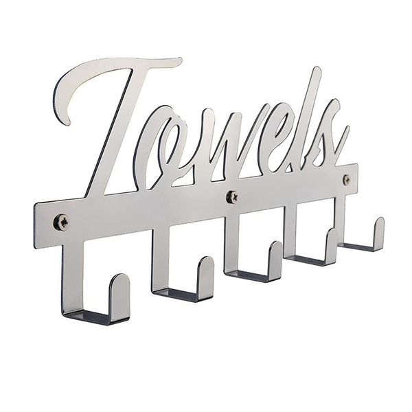 

hooks & rails aesthetic bathroom towel rack for wall mount - space saving and easy to install holder
