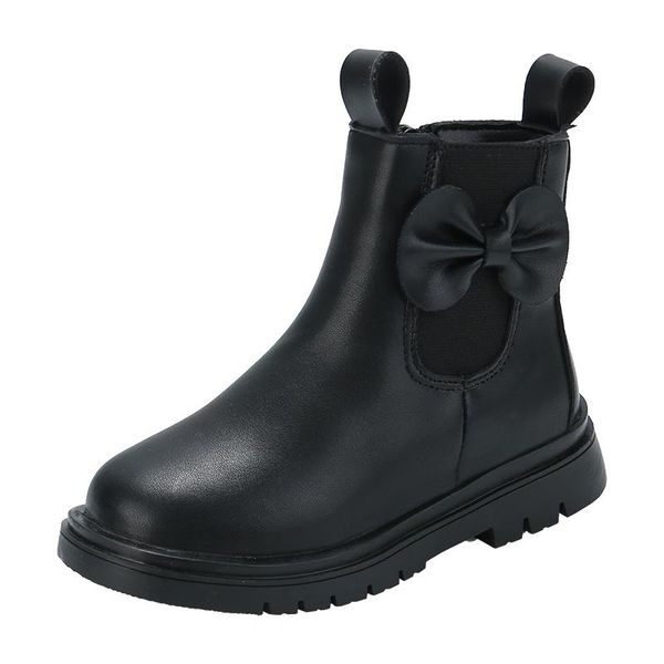 

children' boots winter girls fashion bow kids warm cooton short, Black;grey