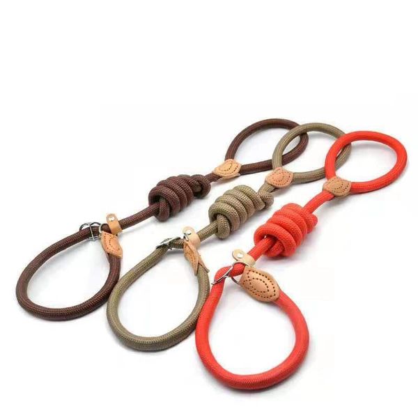 

chain dog leash slip collar pet walking leads nylon mountain climbing rope puppy traction for small medium large dogs collars & leashes