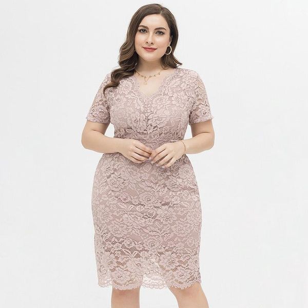 

plus size dresses 2021 summer womens lace slim wrap hip dress fashion ladies vintage elegant 4xl 5xl 6xl, Black