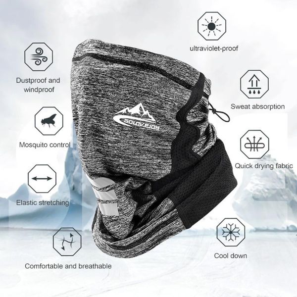 

protection ice silk face cover neck tube outdoor bandana scarf camping hiking scarves cycling headscarves caps & masks, Black