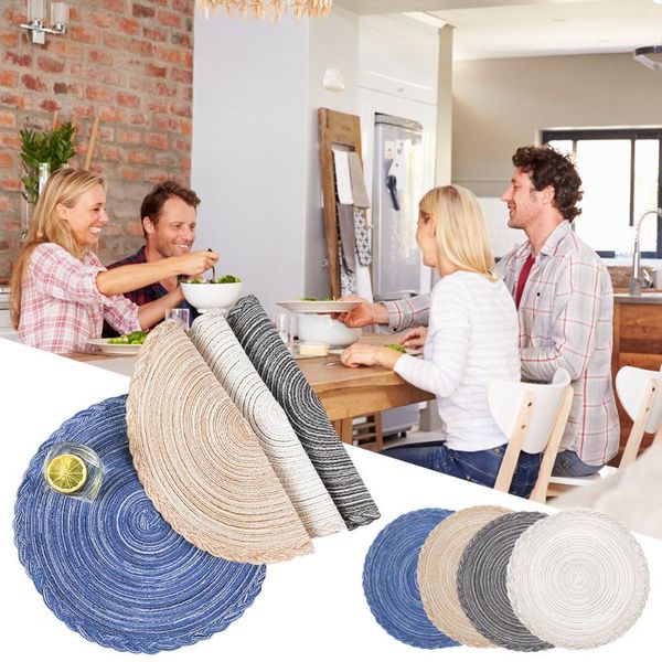 

mats & pads 36/38cm round embroidery/lace table placemat nordic style non-slip heat insulation furnituredecoration mat coffeecupmat