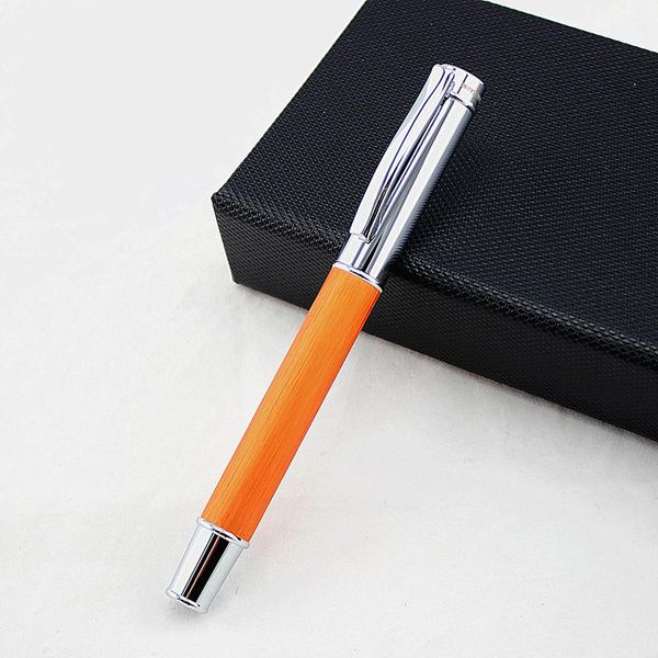 

luxury wood ang metal roller ball pen 0.5mm black office business writing ballpoint pens gifts stationery supplies, Blue;orange