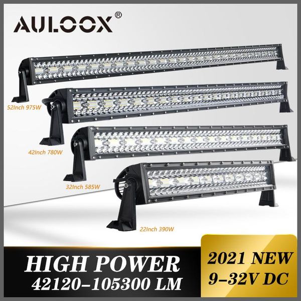 

working light auloox 22 32 42 52" inch offroad led bar/work car 390w 585w 780w 975w spot flood combo lamp for truck 4x4 atv 4wd