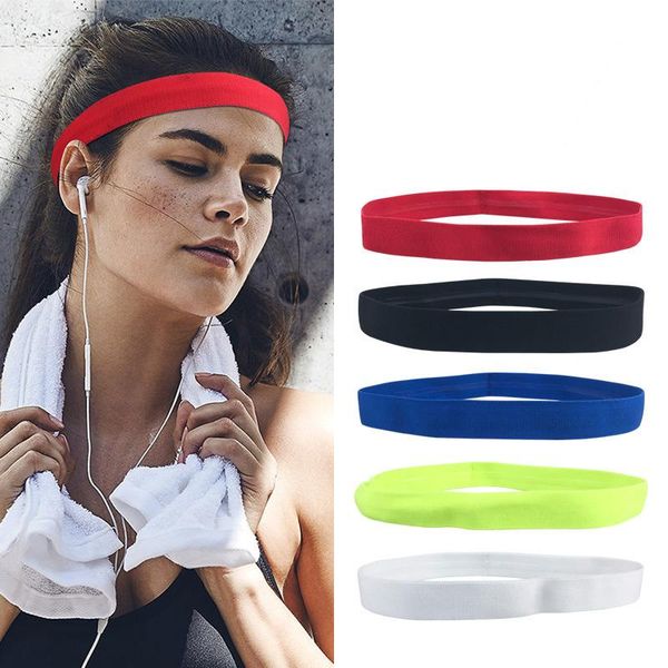 

sweatband men women headband sport sweat hair bands running fitness yoga elastic forehead protection anti-slip band, Yellow;black