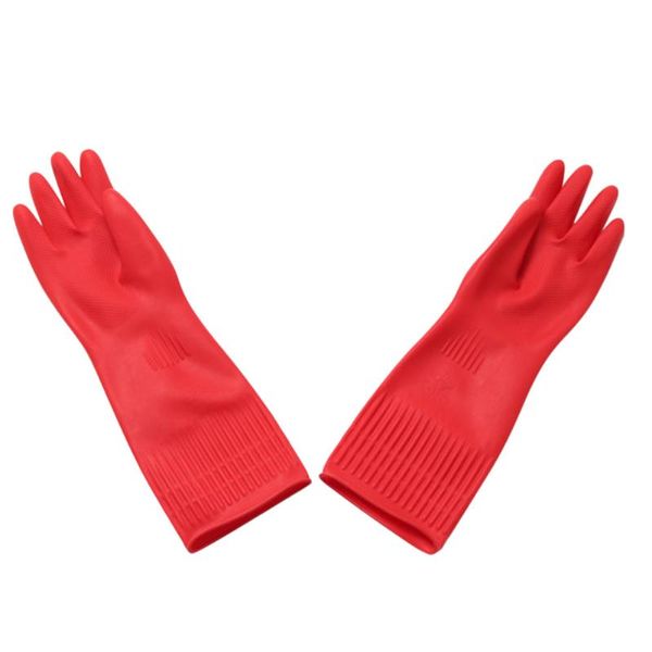 

38/45cm kitchen clean gloves waterproof long sleeve rubber latex for dishewashing disposable