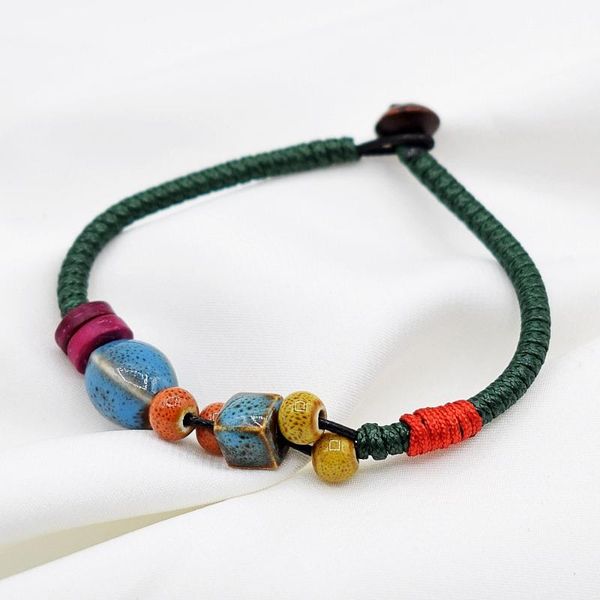 

charm bracelets 1pc retro national storm simia small fresh literary and artistic ornaments ceramic weaving student bracelet female, Golden;silver