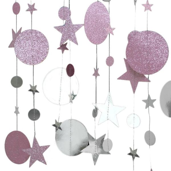 

party decoration 10pcs 4m star circle dot garland hanging bunting wedding ornaments
