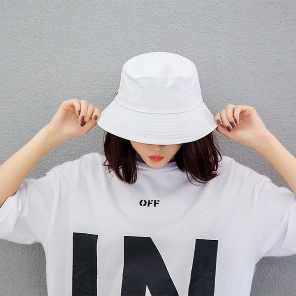 

outdoor hats black white solid bucket hat bob caps hip hop gorros men women summer panama cap beach sun fishing boonie