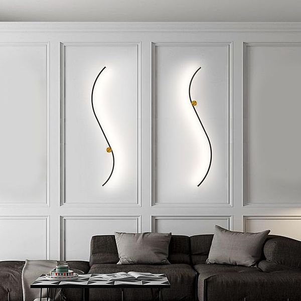 

wall lamps now simple indoor light living room bedroom corridor personality art led wave shape landscape lamp