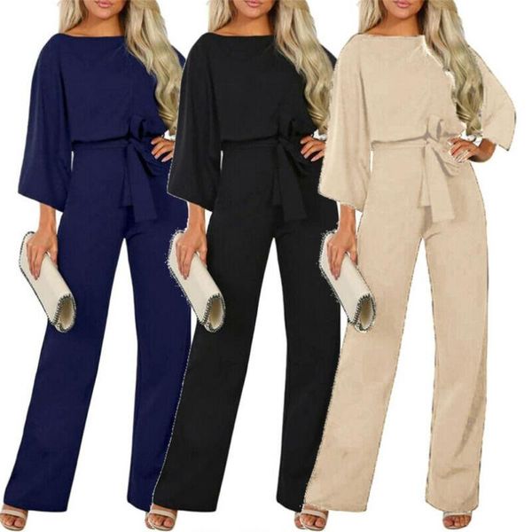 

women's jumpsuits & rompers women jumpsuit elegant ladies stretch work wear bandage romper long sleeve office lady casual one piece pla, Black;white