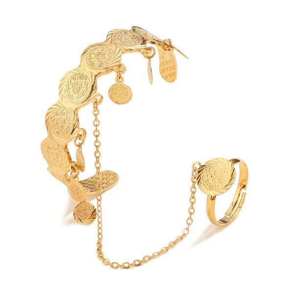 Collegamento, catena Braccialetti per bambini Gioielli per bambini Regalo per battesimo Bracciale in oro Bebe Pulseira Bracciale per bambini Kinder Bracciale Brazalete B0400