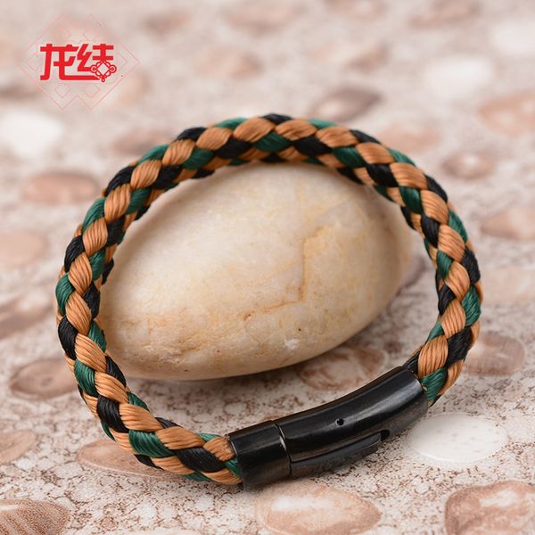 

souvenirs hand catenary dragon knot outdoor tricolor braided rope fashion fashion, men's and women's bracelet stainless steel buck