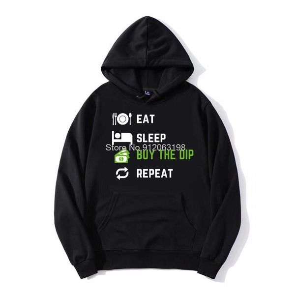 

men's hoodies & sweatshirts men investing wallstreetbets black hoodie eat sleep buy the dip repeat hooded fleece sweatshirt streetwea