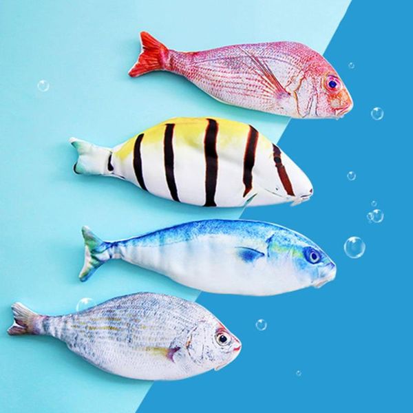 

pcs creative fish shape pencil case kawaii korea style cloth pencils bags school supplies stationery pen box