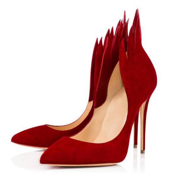 

dress shoes fashion pointed toe flame super high heeled women's single thin heels shallow brand women sheepskin pumps lady, Black