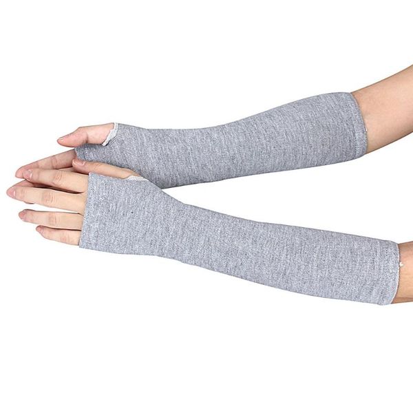 

five fingers gloves 2021 fashion femme knitted glove long women winter wrist arm hand warmer fingerless, Blue;gray