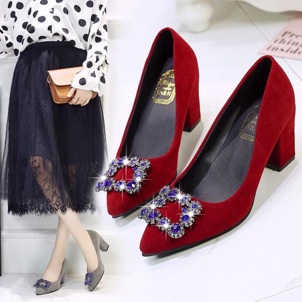 

bridal shoes work dress professional pumps slip on 2021 gold heels pointed wedge sandals ladies shallow mouth all-match, Black