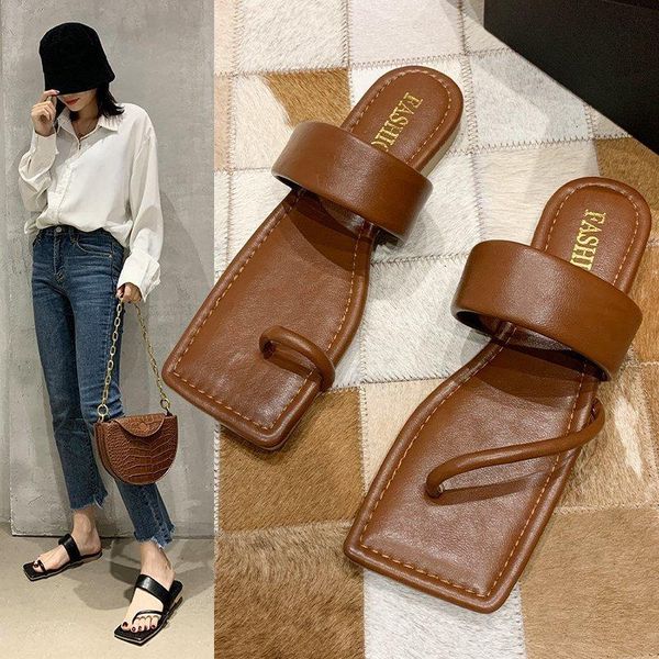 

slippers flat shoes female loafers woman's luxury slides rubber flip flops 2021 designer summer hawaiian soft pu rome casual fab, Black