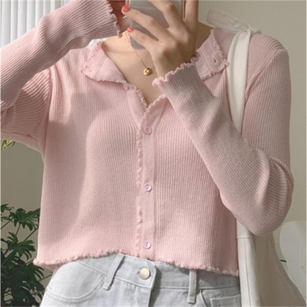 

women's knits & tees 2021 oversize womens sweaters autumn vintage cardigans loose sweater knitted women cardigan knit button h433, White