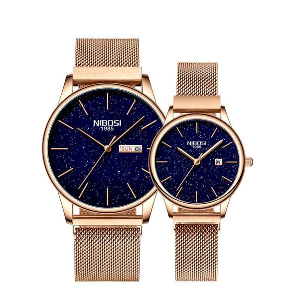 

wristwatches couple watch starry casual quartz men waterproof stainless steel women gifts luxury minimalist reloj, Slivery;brown