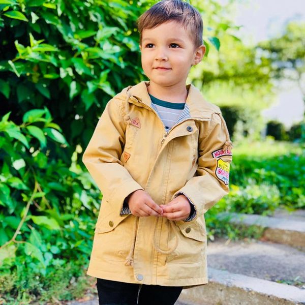 

tench coats boys windbreaker spring and autumn trench 3-10 y cotton jacket classic drawstring belt coat pu stitching armband outwear, Camo