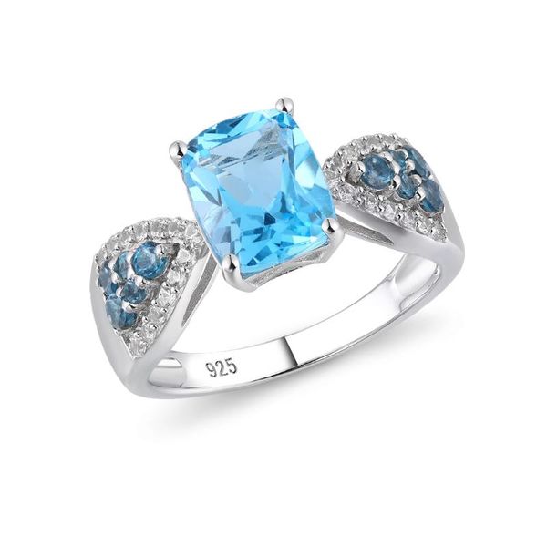 

cluster rings gz zongfa arrival natural blue z 925 sterling silver ring with custom made logo design wedding for party women, Golden;silver
