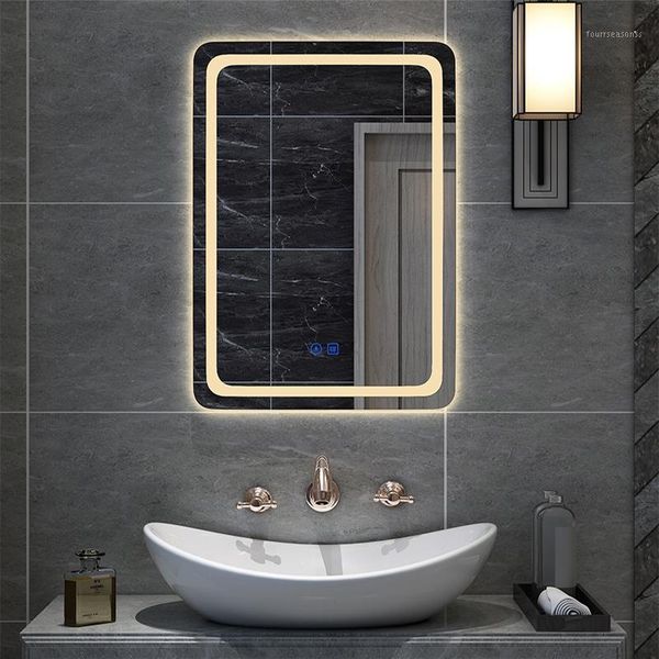 

mirrors 50x70cm upright smart bathroom mirror led light makeup backlight with defogging bluetooth speaker for home decoration1