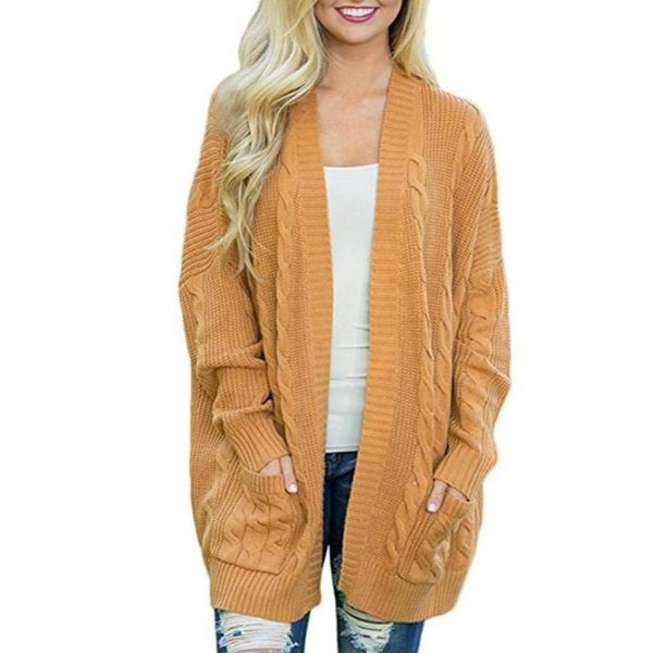 

women's sweaters women fashion open front long sleeve knitted cardigans sweater loose coat plus size with pockets solid color casual co, White;black