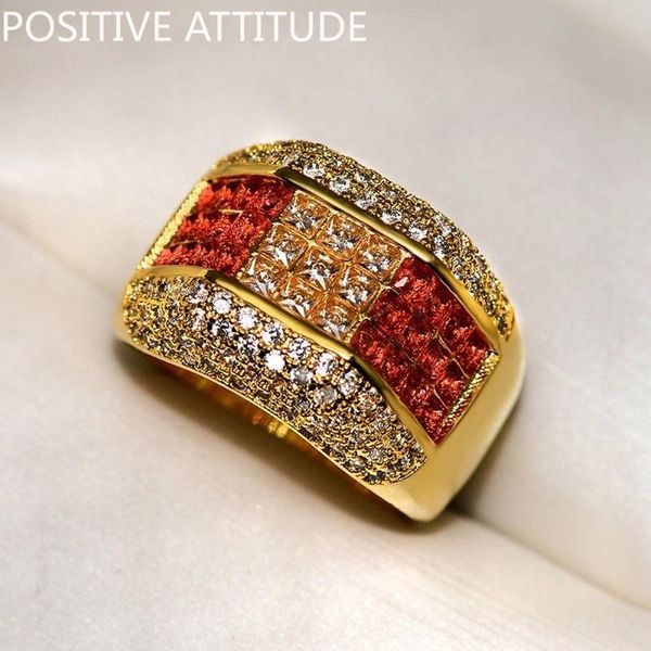 

cluster rings europe and the united states 2021 fashion golden shiny multi-color cz women's ring party prom friend gift jewelry, Golden;silver