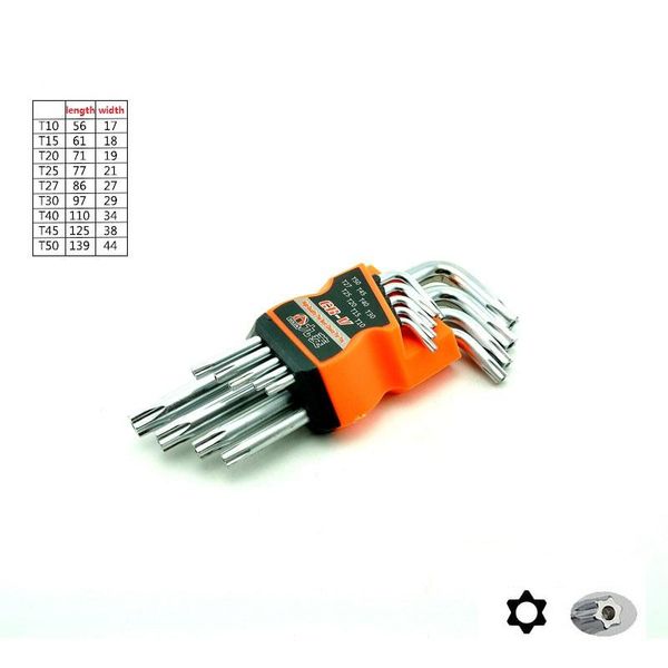 

9pcs double wrench set ended hex socket torque key bionic allen l-type repair tool spanner hand tools